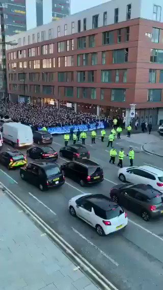 Shalke fans on their way to the Etihad