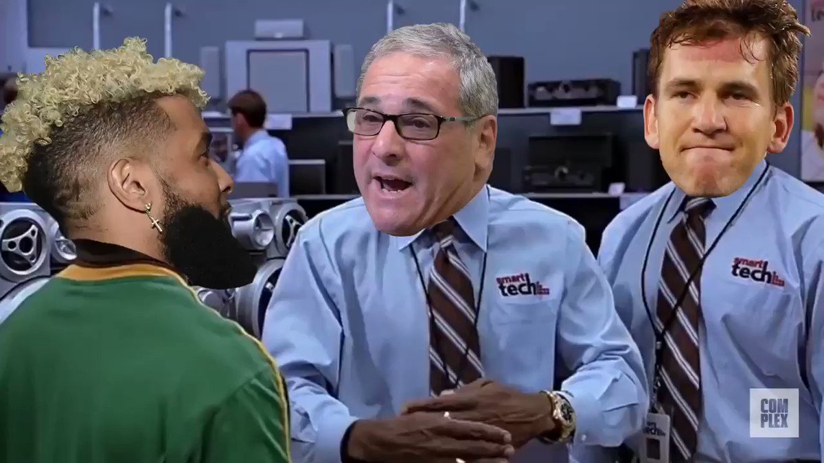 Odell leaving the Giants facility...