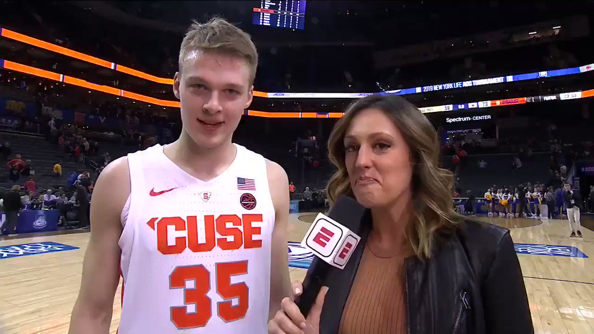 How about Buddy Boeheim stepping up w/20PTS as @Cuse_MBB w/o Tyus Battle but win 73-59 v Pitt. Said it was “dream come true” 🏀🍊