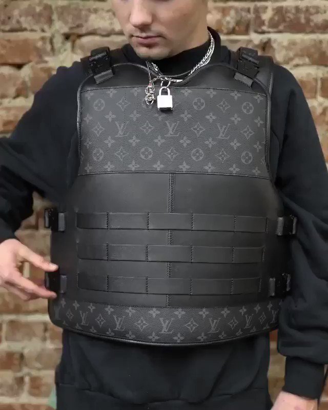 M Level Concierge on X: Custom Louis Vuitton Eclipse Monogram bulletproof  vest developed for Austin aka @postmalone. What are your thoughts on this?  Really cool or dumb? Will designer vests be the