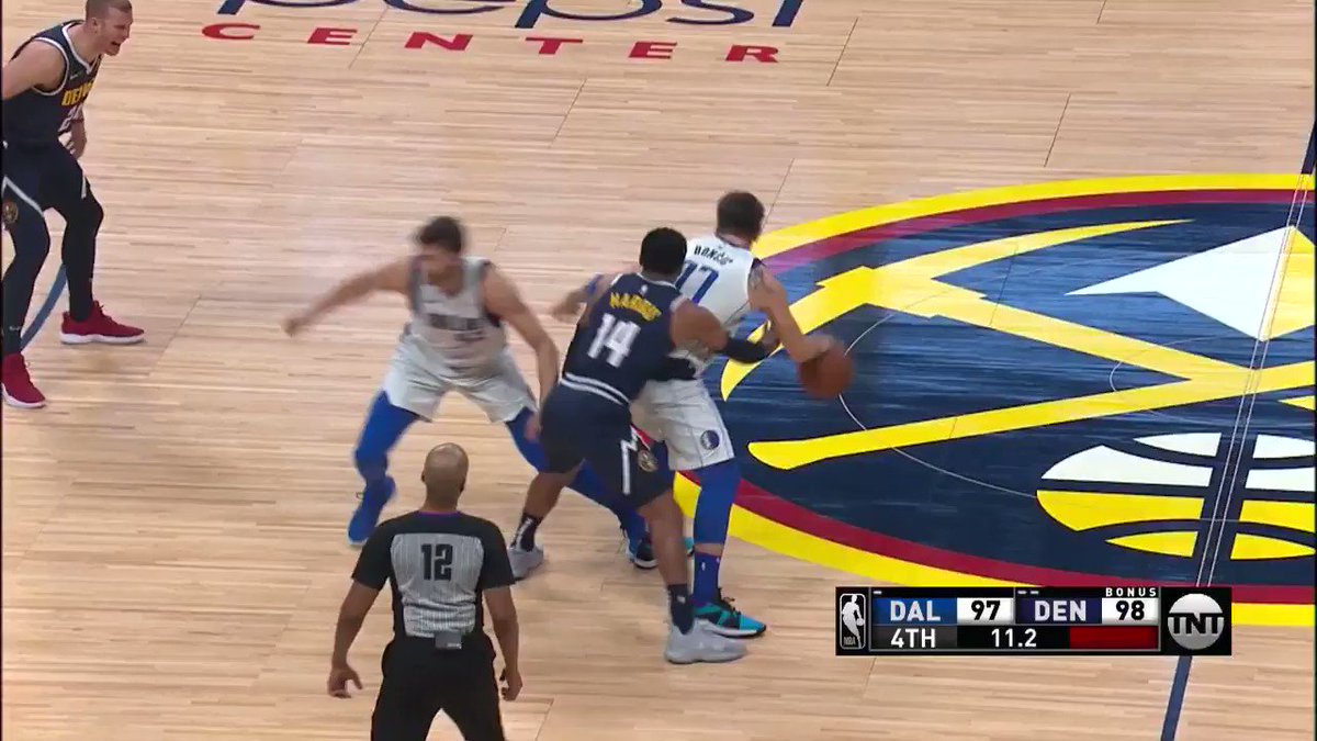 LUKA. DONCIC. 💥😤
#MFFL 99
#MileHighBasketball 98
5.0 left on @NBAonTNT. DEN ball.