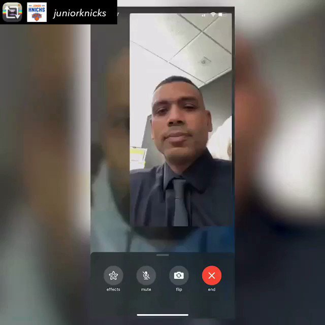 The @juniorknicks recorded the surprise FaceTime call from @nyknicks legend @ALLAN_HOUSTON to #BigAppleBasketball coach @jasoncurry_nyc to notify him that he was the winner of the 2019 Junior Knicks Coach of the Year. The news brought tears to his eyes.