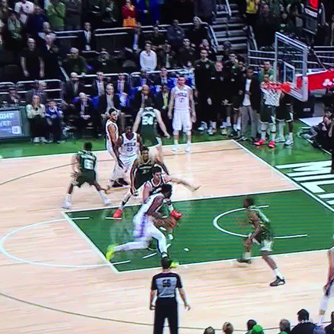 10 seconds later, Simmons tip slams on Giannis’ head and primal screams in his grill let’s go