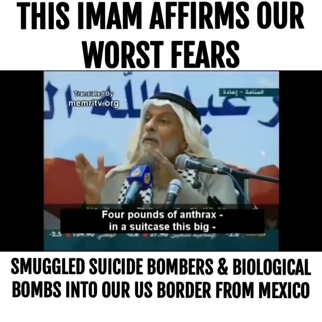 “Border Crisis”
I’m pretty sure that this is a red flag.
Look at the calmness and joyful expressions of this Muslim Cleric as he doesn’t hide his Countries hate and intentions.
#BuildTheWall
#Cody45🐯