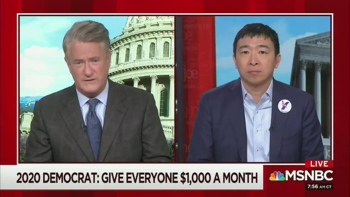 Presidential candidate @AndrewYangVFA wants to give every American $1,000 a month.
He says he'll pay for it by taxing @amazon
"It's about 1.8 trillion," he said. "We need to pass a value added tax that would get the American people a slice of every Amazon transaction."