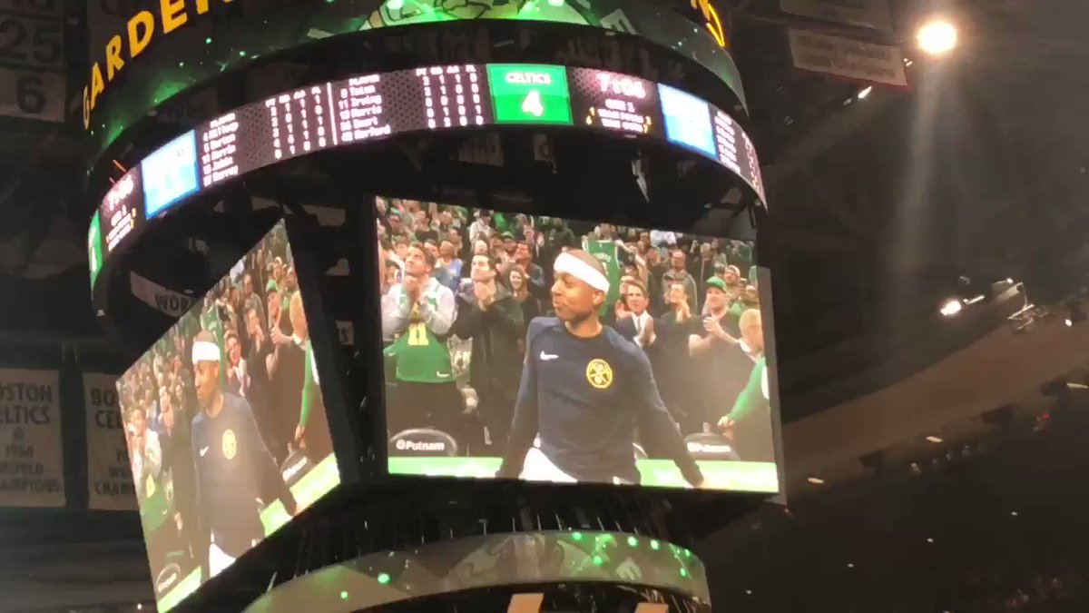 Here’s Isaiah Thomas’s reaction to the response from the Boston crowd following his video tribute: