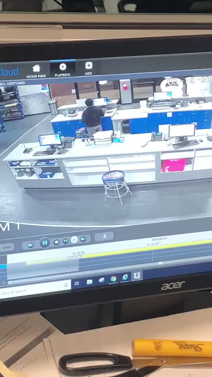 JUST IN: Surveillance video shows suspect drive stolen car into Crunch Fitness in La Mirada — ID’d as 32-year-old Sergio Reyes, former member. He’s been arrested on attempted murder charge. #abc7eyewitness