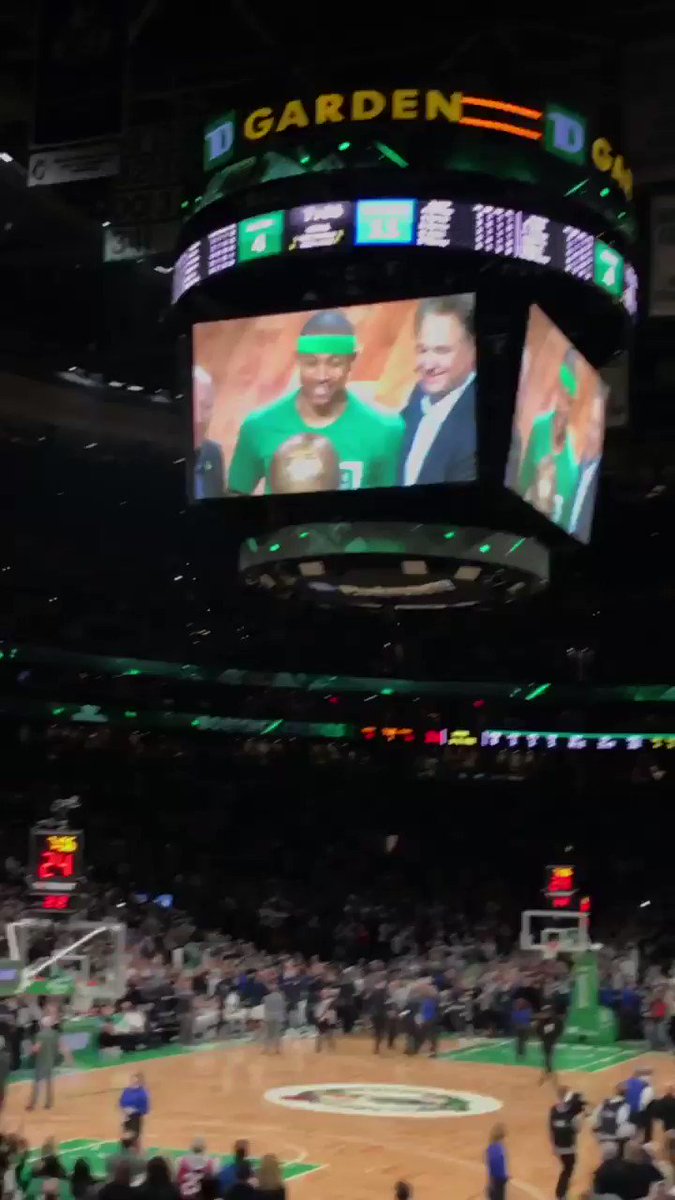 A much deserved and heartfelt video tribute to @isaiahthomas by the #Celtics!
#ThankYouIT #KingOfTheFourth – at TD Garden