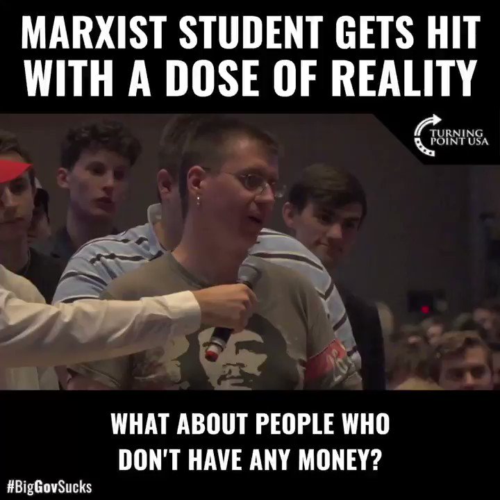 When these Marxist students step to me and @charliekirk11 and tell us we need to pity the poor— they often forget who they’re speaking to.
Poor people don’t need your fake pity and excuses. They need opportunity and self-confidence.
@TPUSA #BigGovSucks #BLEXIT
