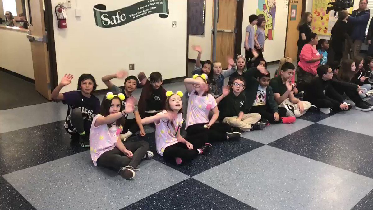Mount Rose Elementary School students getting pumped for their safety assembly!