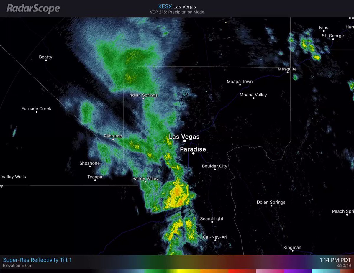 Radar Update! π‘π§
The valley may be seeing some light to moderate rainfall in the next hour or so. Grab those βοΈ! #vegasweather #nvwx