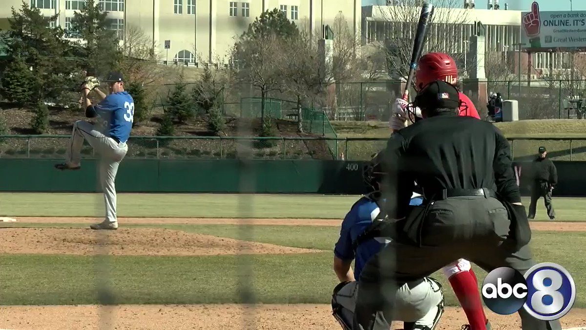 The @AF_Baseball Bomber Nic Ready with the #SCtop10 catch in the dugout! #SkoBirds