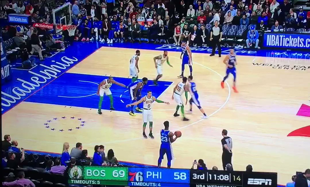 Embiid sets a dirty screen on Marcus Smart and Marcus sends Embiid flying👀