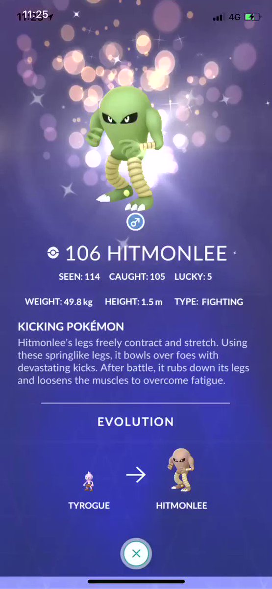 FleeceKing on X: Shiny Hitmonlee in the Pokédex 👀✨ Some sort of a glitch  I found when clicking on shiny Alolan Marowak then scrolling over to  Hitmonlee the shiny somehow showed up.