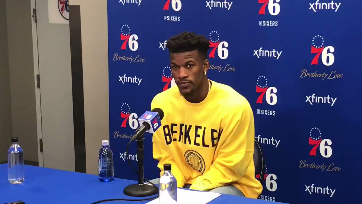 Jimmy Butler is lovin this Sixers team thatās won 6 straight
āItās a lot of fun. Winning is fun. When youāve got a great group of guys that get along, that all want the same goal of winning a championship, you smile a little bit biggerā
#HereTheyCome