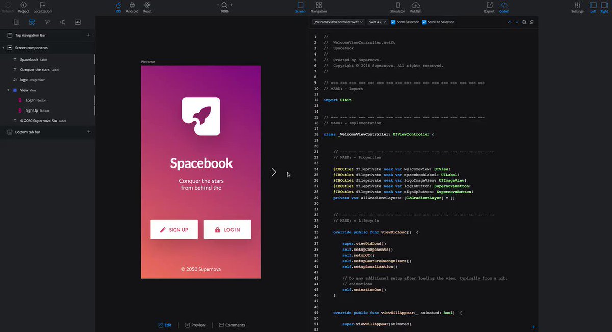 Supernova يحول التصميم الى Code يدعم
❶ Android
❷ Ios
❸ React
❹ Flutter
جربته على بعض التصاميم يعمل بشكل ممتاز ولكن تحتاحج الى عمل بعض التعديلات
https://supernova.io/