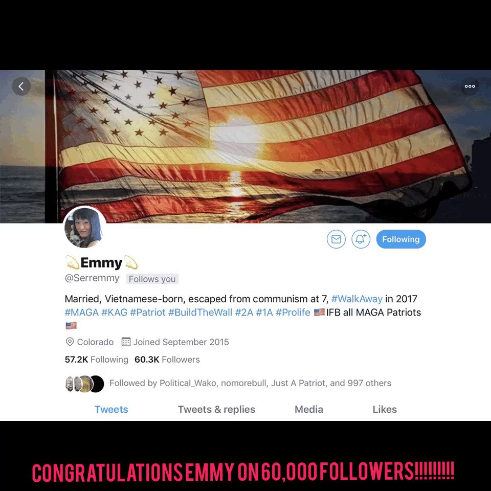 Congratulations Emmy @Serremmy a great Patriot and conductor!!! She brings hundreds of Patriots together each day. Follow her!! You will not be disappointed.