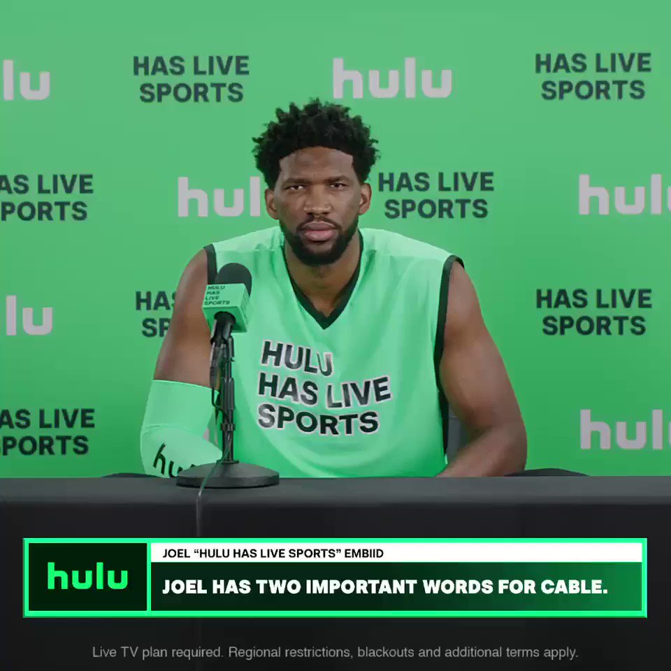 Come at me, cable 😂😂😂 #HuluHasLiveSports #HuluSellouts #JoelHuluHasLiveSportsEmbiid #Ad