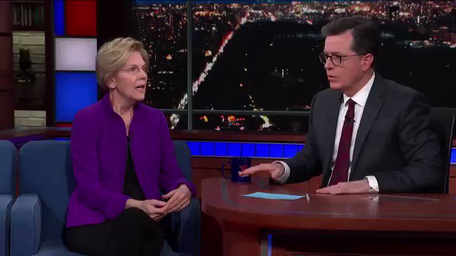 COLBERT: Do you trust Barr's judgment on obstruction here?
WARREN: No.
Via CBS