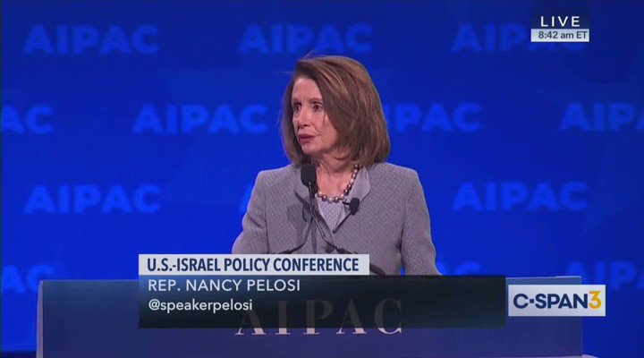 This again is very disturbing - #NancyPelosi has serious issues NO ONE but #WeThePeople want to address. She is the 3rd in line for the Presidency Speech at #AIPAC cereal..uh Syria? Geeze!
