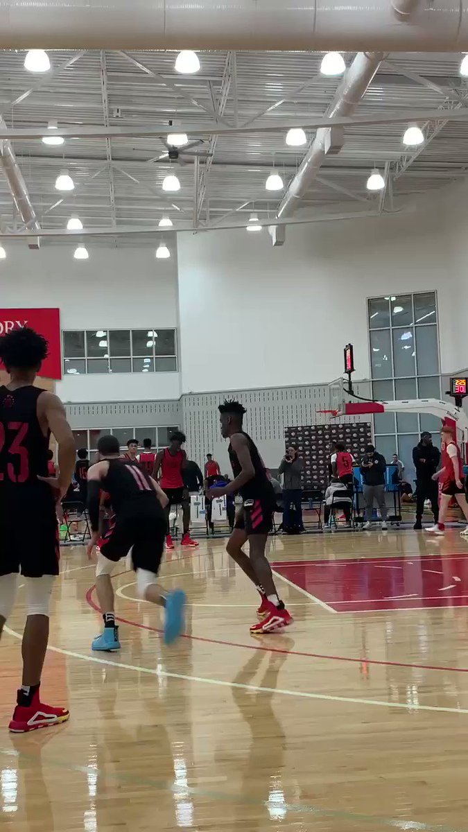 Louisville commit Samuel Williamson has shown flashes these last two days at 6-7 with polished footwork and soft touch. Strong skill foundation.