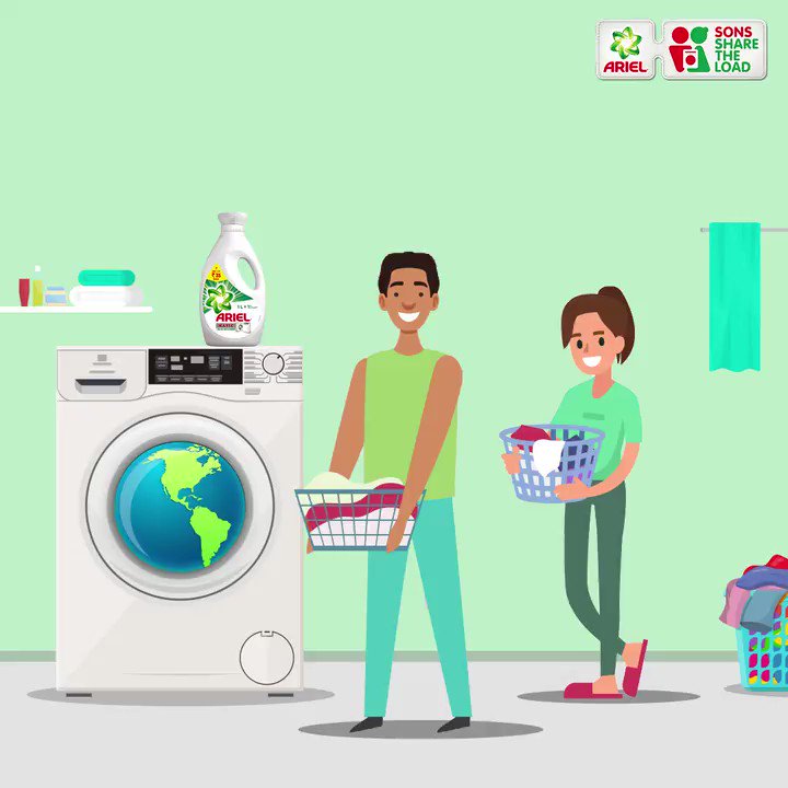 This World Laundry Day, make it a habit to #ShareTheLoad with your partner, because with Ariel, removing tough stains is easy!