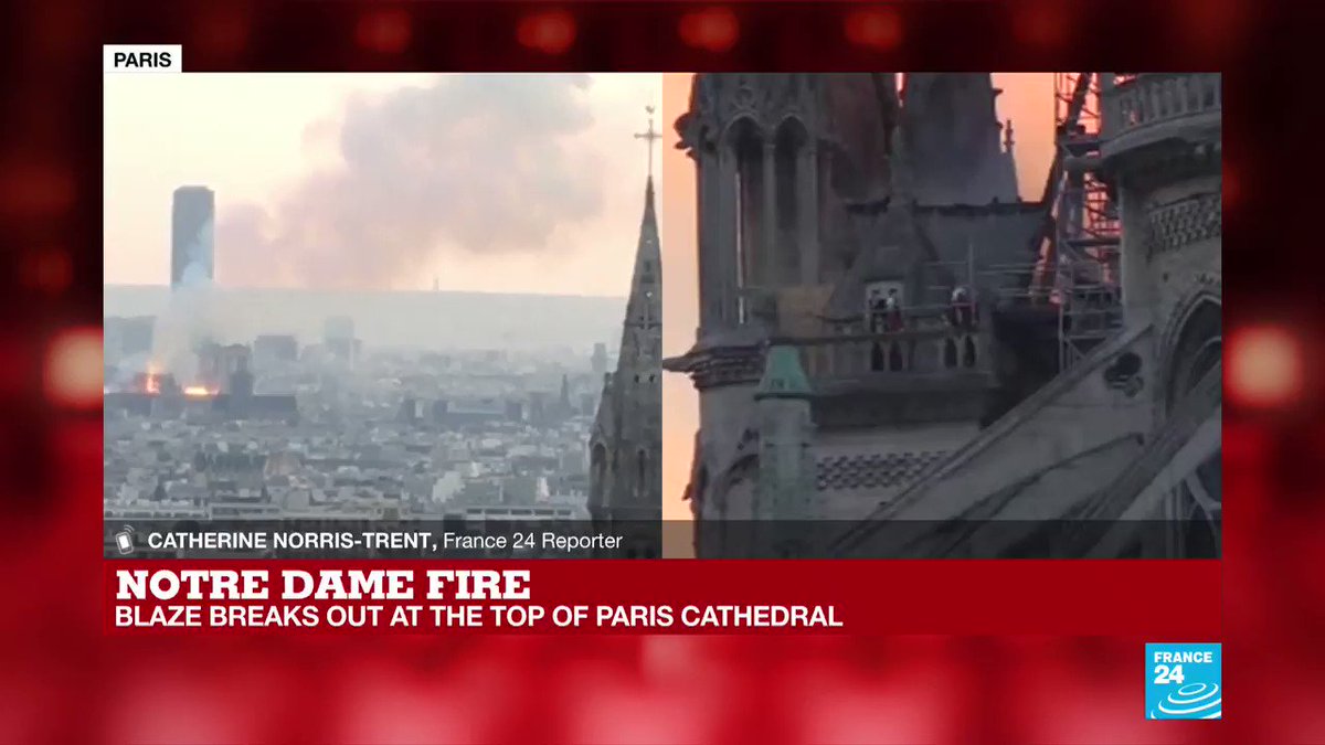 #NotreDame fire: 'There are hundreds and hundreds, if not thousands who are packing out the street here'
@cntrentF24, senior reporter for France 24, at the scene