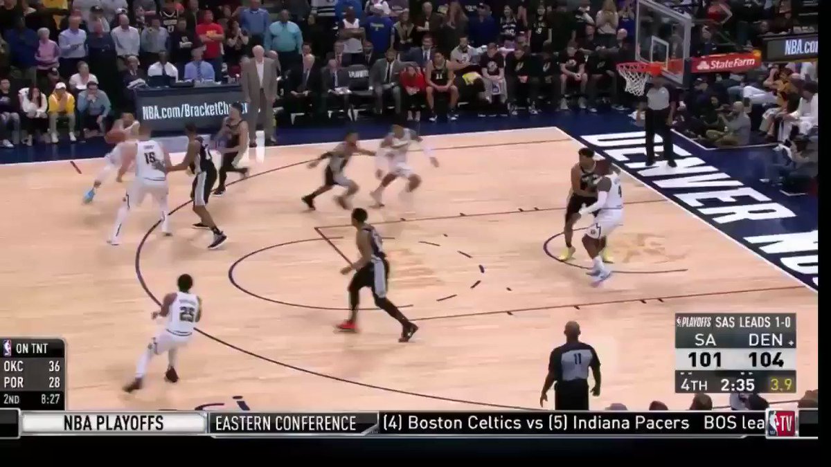 El momento en que Jamal Murray le dió vuelta al juego, y así #MileHighBasketball empata 1-1 la Serie en estos #NBAPlayoffs ...vaya partido!!!