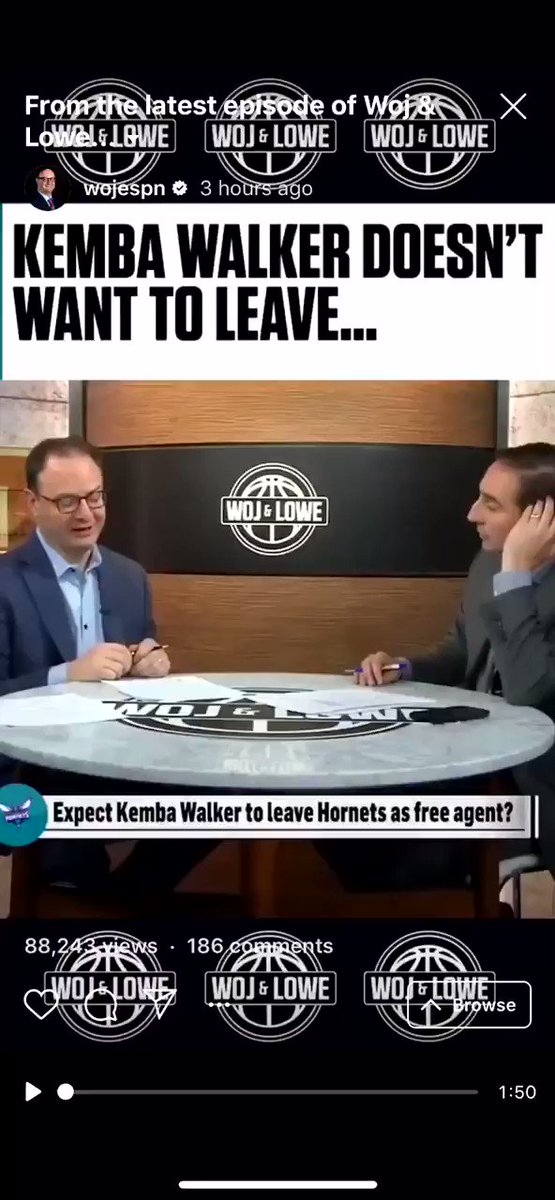 Kemba doesn’t want to leave Charlotte.
Via @wojespn