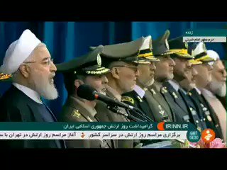 President Rouhani at Army Day; "Our goal is the stability, security and independence of the countries of the region, and one of the honors of the armed forces is the fight against terrorism." #Iran