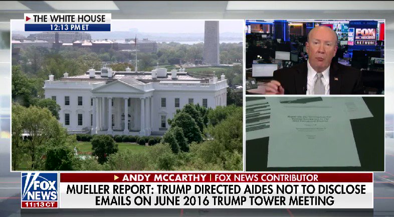 LISTEN: @BillHemmer and @SandraSmithFox spoke with @AndrewCMcCarthy after the redacted Mueller report release #nine2noon