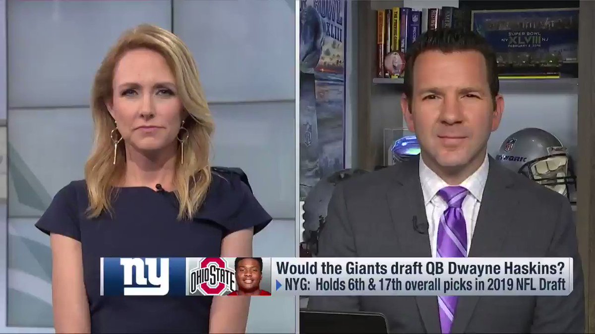 From @NFLTotalAccess: With #OSU QB Dwayne Haskins saying he'd be comfortable learning from Eli Manning, it raises the question... will the #Giants take a QB? Several smart people around the NFL are convinced they will.
