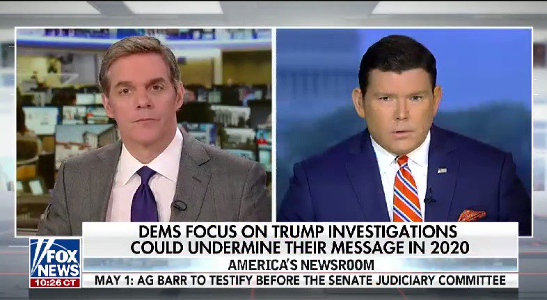 WATCH: @BillHemmer spoke with @BretBaier about Democratic focus on the Mueller report and Trump investigations ahead of 2020 #nine2noon