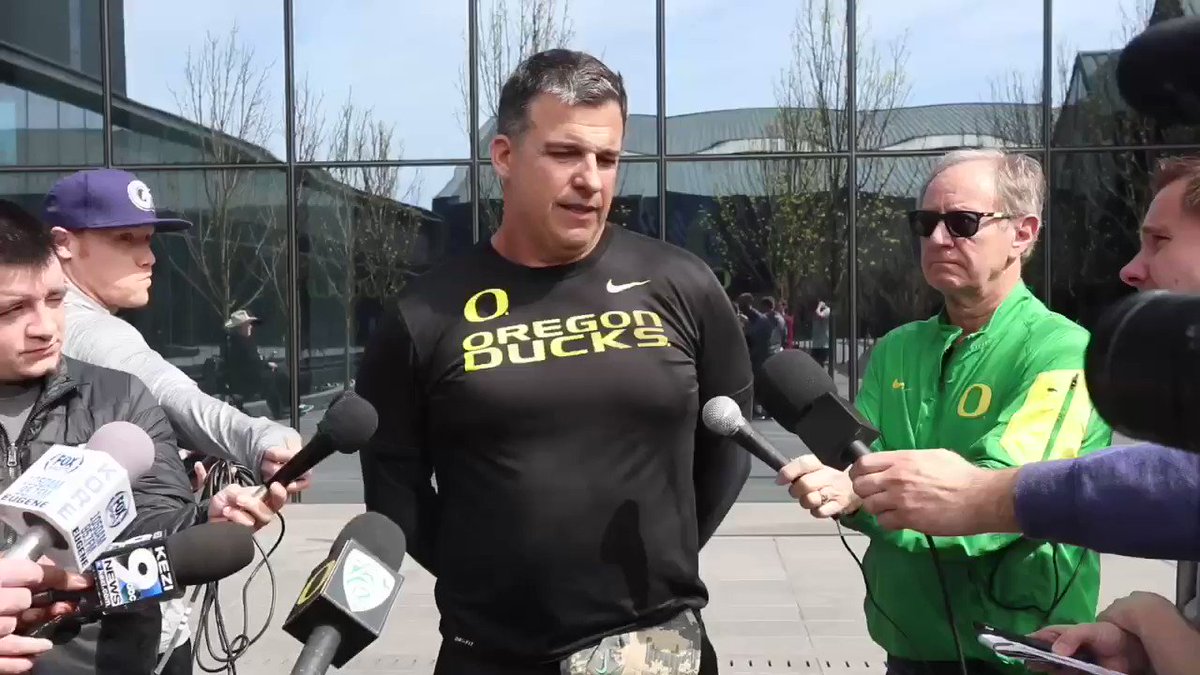 Watch: Coach Cristobal emphatically commits to continuing Oregon’s Spring Game honoring the US Military. #GoDucks