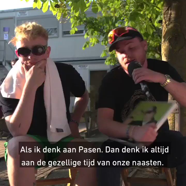 “De eieren vormen de omelet!” 🥚Fijn Pasen van 3FM, @DuBoyKermit en @rauweboy! 🐰 #PaasWijsheden #Paaspop #3FM – at Paaspop Backstage