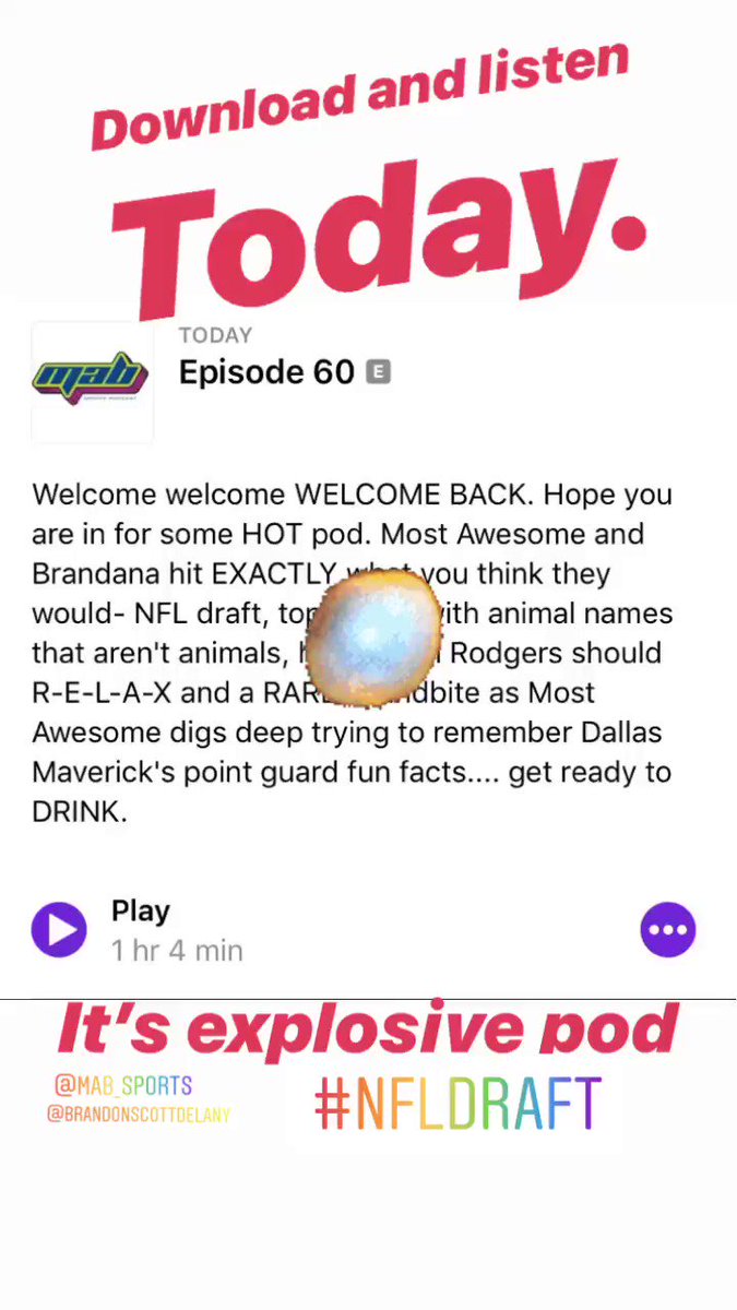 Episode 60. You know you want, ney, need to listen!
It won’t disappoint🧨💣🏀🏈👍👍
https://apple.co/2GC7pCb
#NFLDraftWeek #NFLDraftNews #NFLDraft #PodernFamily #Thunder #AaronRodgers #Packers #DallasMavericks #SteveNash