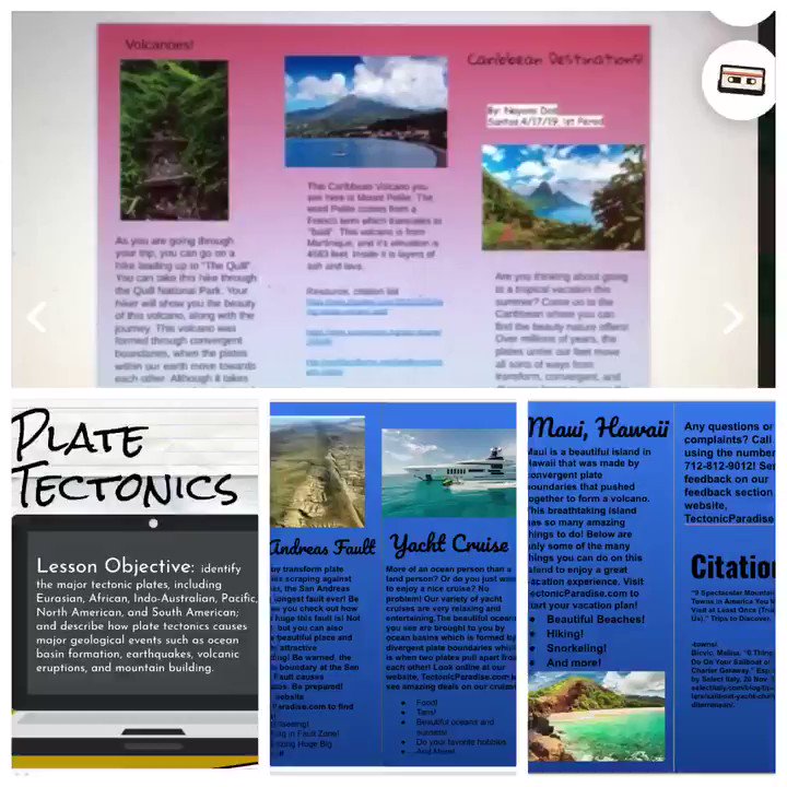 Proud of my kids this week applying knowledge on this PBL through a #hyperdoc on tectonic plates...my fave parts were their brochures & reflections using @Flipgrid and @padlet to help them with their #studentvoice over what they learned and how they think they did @stallions045