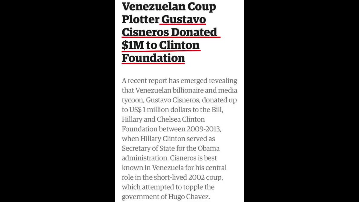 Gomez (@GotPropaganda) on Twitter photo 2019-08-18 15:19:05 La gran mayoría de los seguidores de la oposición Venezolana no entiende la situación política del país, porque simplemente desconocen la geopolítica mundial. Por ejemplo, Gustavo Cisneros donó $1Millón a Hillary Clinton. Para el opositor en #Venezuela, eso no significa nada. La gran mayoría de los seguidores de la oposición Venezolana no entiende la situación política del país, porque simplemente desconocen la geopolítica mundial. Por ejemplo, Gustavo Cisneros donó $1Millón a Hillary Clinton. Para el opositor en #Venezuela, eso no significa nada.