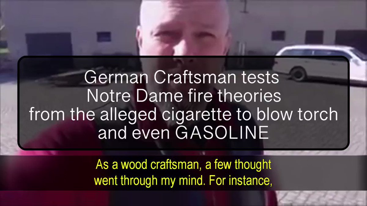 Notre Dame Fire Theories Debunked!
French Experts claim Notre Dame inferno was started by a discarded cigarette
German Craftsman attempts to start fire to an old oak beam with BBQ starter, Blowtorch, Welding rod, gasoline & kindling! ALL FAIL!
FULL VID: https://bit.tube/play?hash=QmdMnfV1Tbyi7jsxKkkH9Lyr7yXY5g6DQjpsDsvwU3TUjH&channel=251530 …