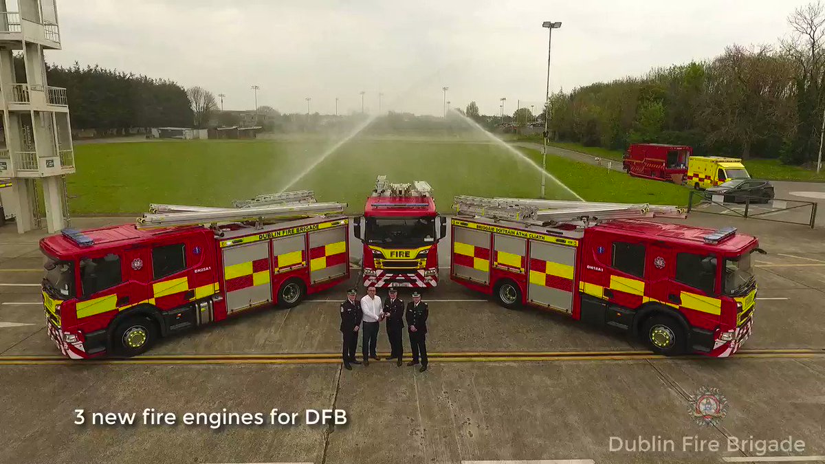 Dublin Fire Brigade (@DubFireBrigade) on Twitter photo 2019-04-23 19:54:07 We were delighted to receive 3 new generation @ScaniaGroup fire engines today. These will be on the run shortly in Rathfarnham, Finglas & Swords stations carrying the full range of firefighting & paramedic equipment #Dublin #fire We were delighted to receive 3 new generation @ScaniaGroup fire engines today. These will be on the run shortly in Rathfarnham, Finglas & Swords stations carrying the full range of firefighting & paramedic equipment #Dublin #fire