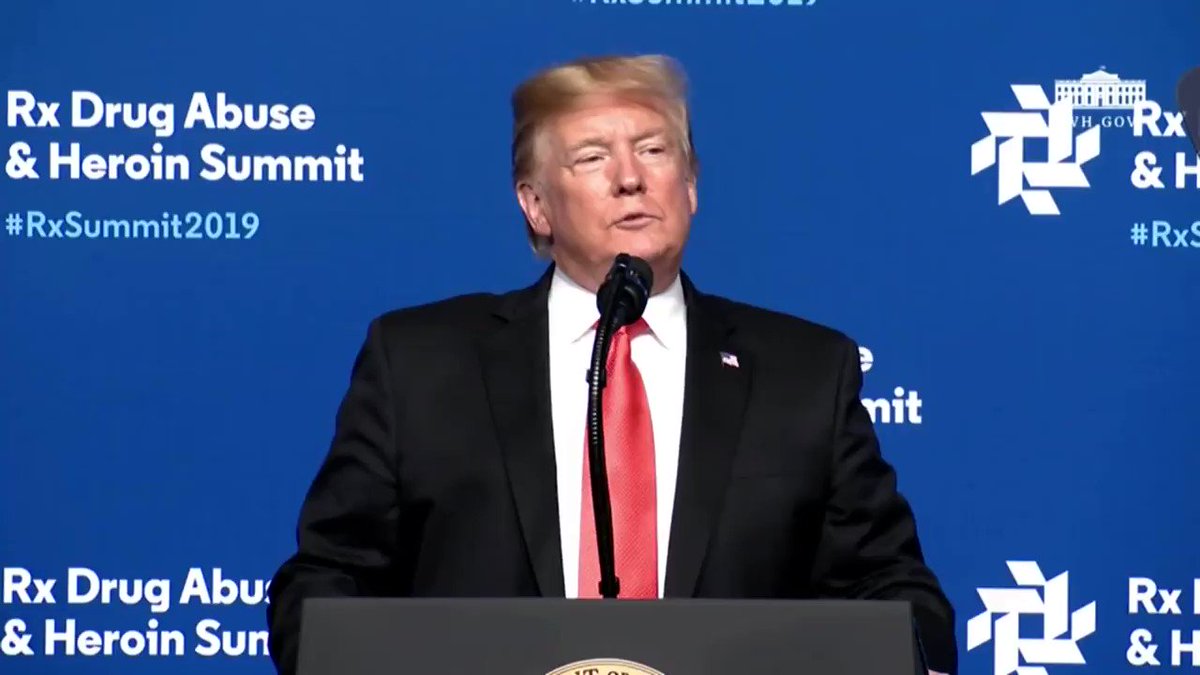President @realDonaldTrump: "Everyone here today is united by the same vital goal: to liberate our fellow Americans from the grip of drug addiction and to end the opioid crisis once and for all."