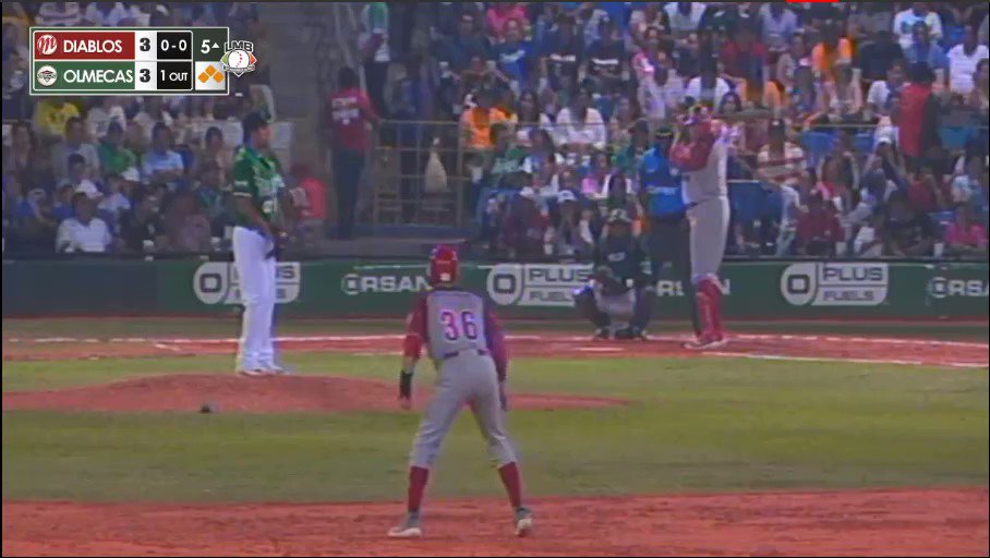 👏⚾️👹¡Responde @japhet_amador ! Hit productor de dos y ya le ganamos 5-3 a @OlmecasTabasco en la quinta