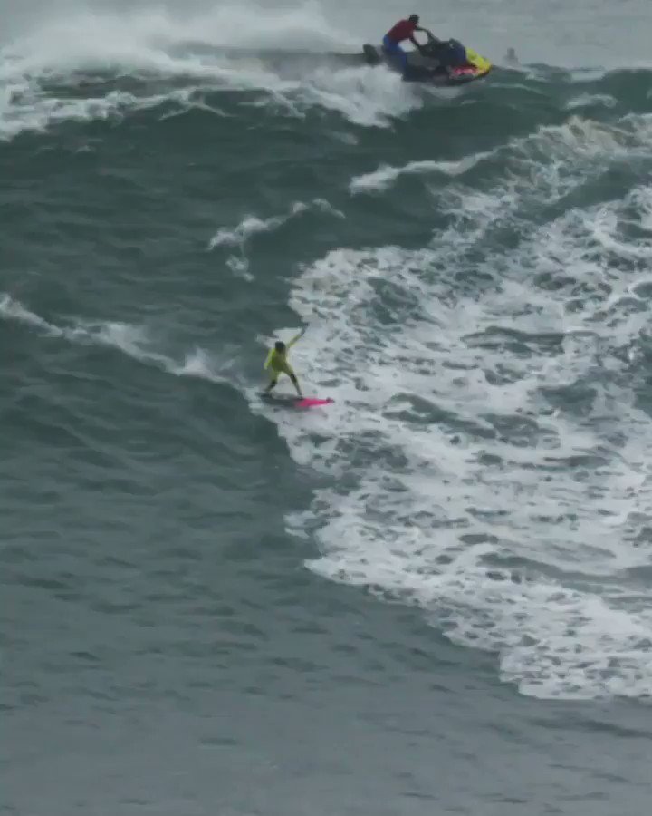 Congratulations @justinedupont33, winner of the #BigWaveAwards Women’s XXL Biggest Wave! Video by Antoine Chicoye/Palm Production @wslbigwave