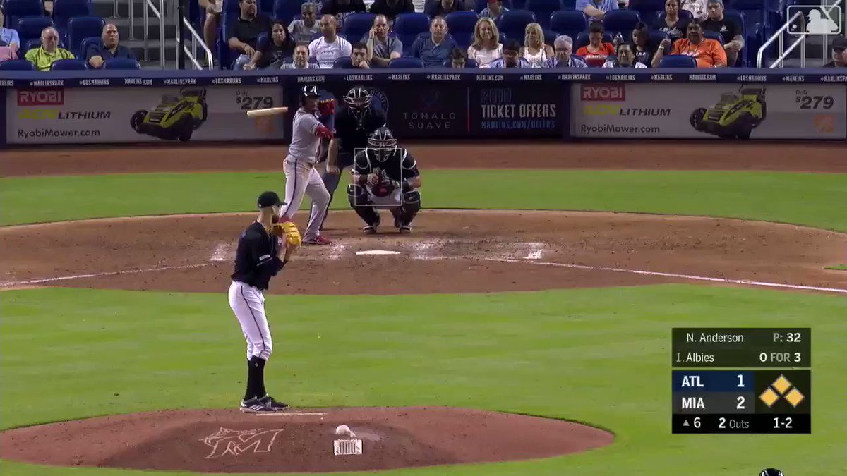 Ozzie Albies hit his third career grand slam tonight, driving a 1-2 pitch off the facing of the second deck in right field.At 22 years, 117 days, @ozzie became the youngest player with three career grand slams since Seattleās Alex Rodriguez hit three by the age of 20 in 1996.