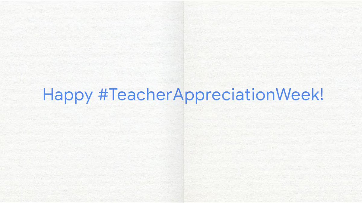 Google for Education (@GoogleForEdu) on Twitter photo 2019-05-06 23:02:09 To the lesson planners, the mentors, the goal setters and the go-getters. Thank you for believing in students everywhere. Happy #TeacherAppreciationWeek! To the lesson planners, the mentors, the goal setters and the go-getters. Thank you for believing in students everywhere. Happy #TeacherAppreciationWeek!