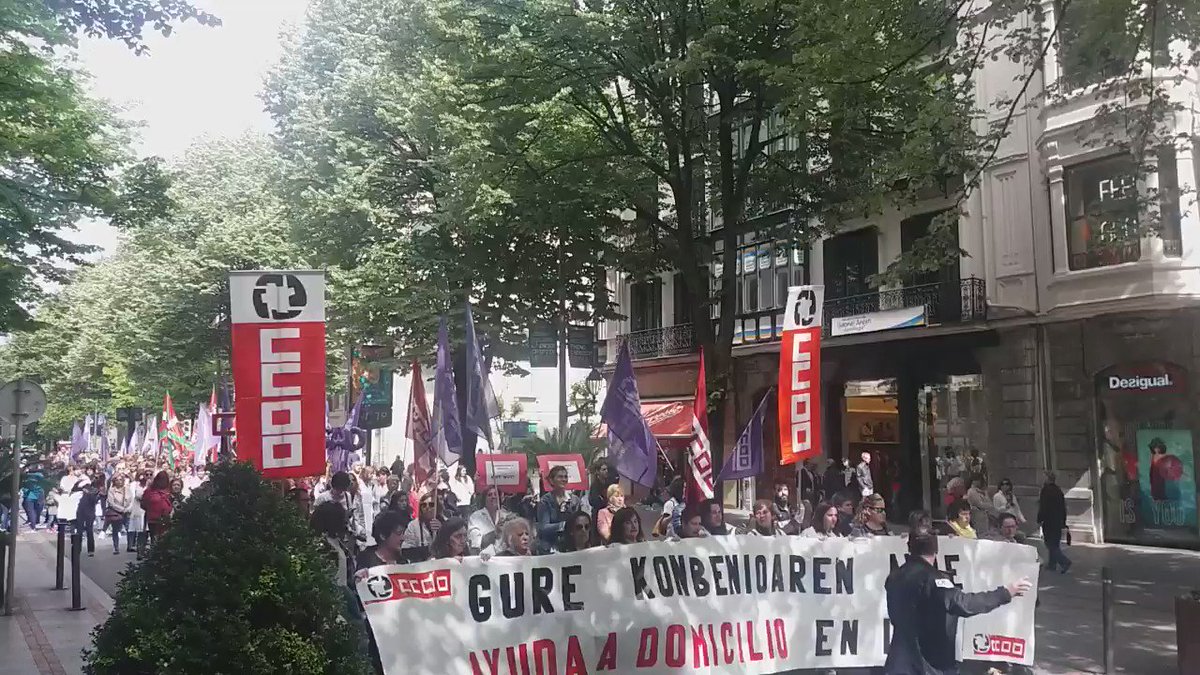 Etxez etxeko laguntza zerbitzuaren kideen manifestazioa hasten da Bilbon @CCOOeuskadi @CCOO_CS @CCOO_CS_EU Borroka ta antolakuntza dira bideak!