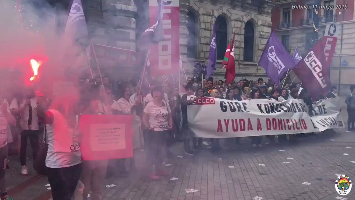 Tras la paralización de las negociaciones del Convenio de Ayuda Domicilio #Bizkaia por el “inmovilismo de las patronales” las trabajadoras del #SAD @CCOOeuskadi se movilizan en #Bilbao para defender un servicio fundamental para personas dependientes @GazteakCcoo @AlfonsoRiosV