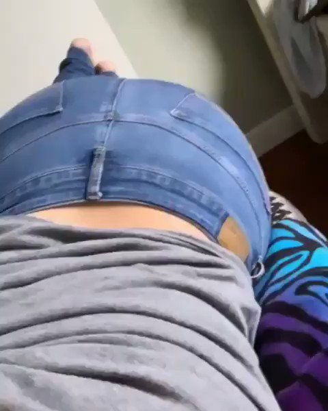 Girl farts in jeans