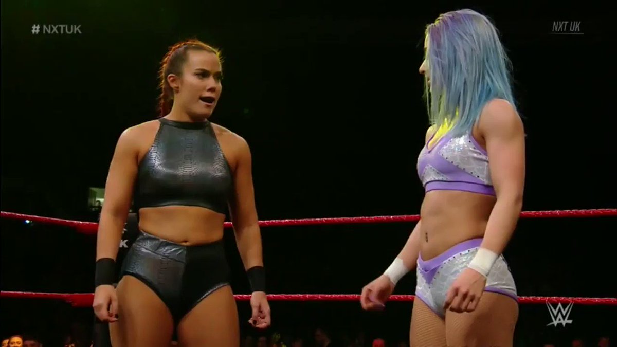 Wait a second... @Kelly_WP, where are you going? #NXTUK #FlyWithBrookside @XiaBrooksideWWE