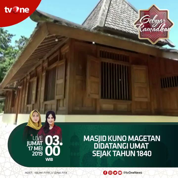Masjid kuno Magetan didatangi umat sejak tahun 1840.Nantikan Gebyar Ramadhan Jumat, 17 Mei 2019 jam 03.00 WIB hanya di tvOne & streaming di tvOne connect, android http://bit.ly/2CMmL5z & ios http://apple.co/2Q00Mfc #GebyarRamadhantvOne #RamadhanditvOne